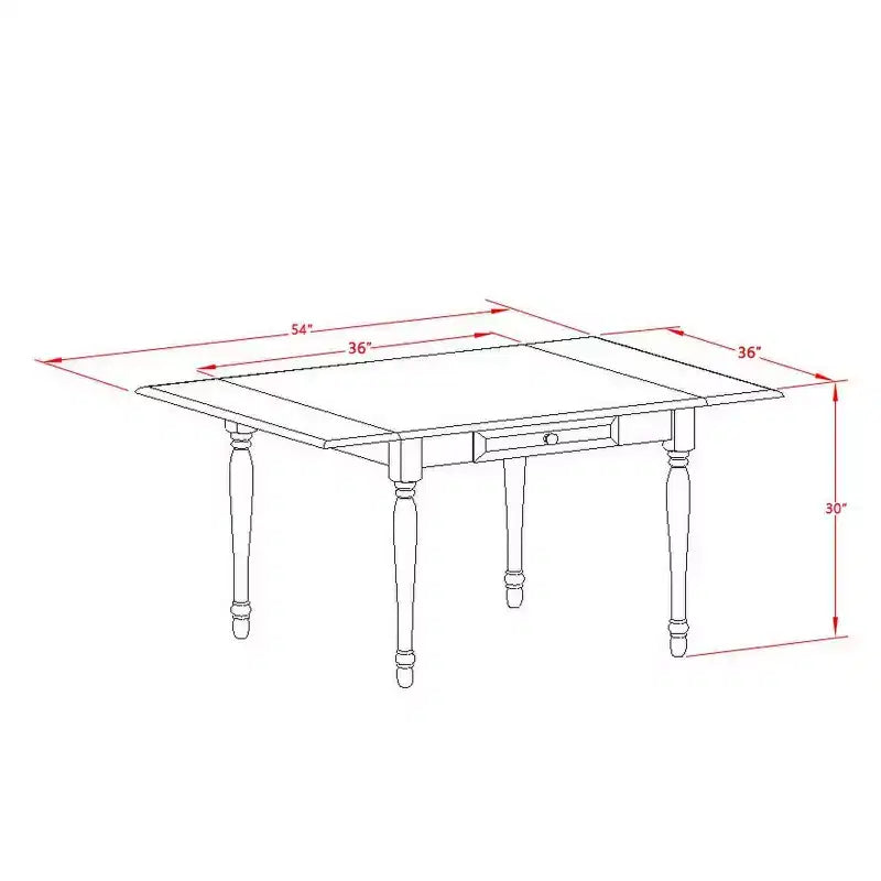 HomeStock 3-Pc Black and Cherry Finish Solid Wood Top With Dropleaf Dining Table Set