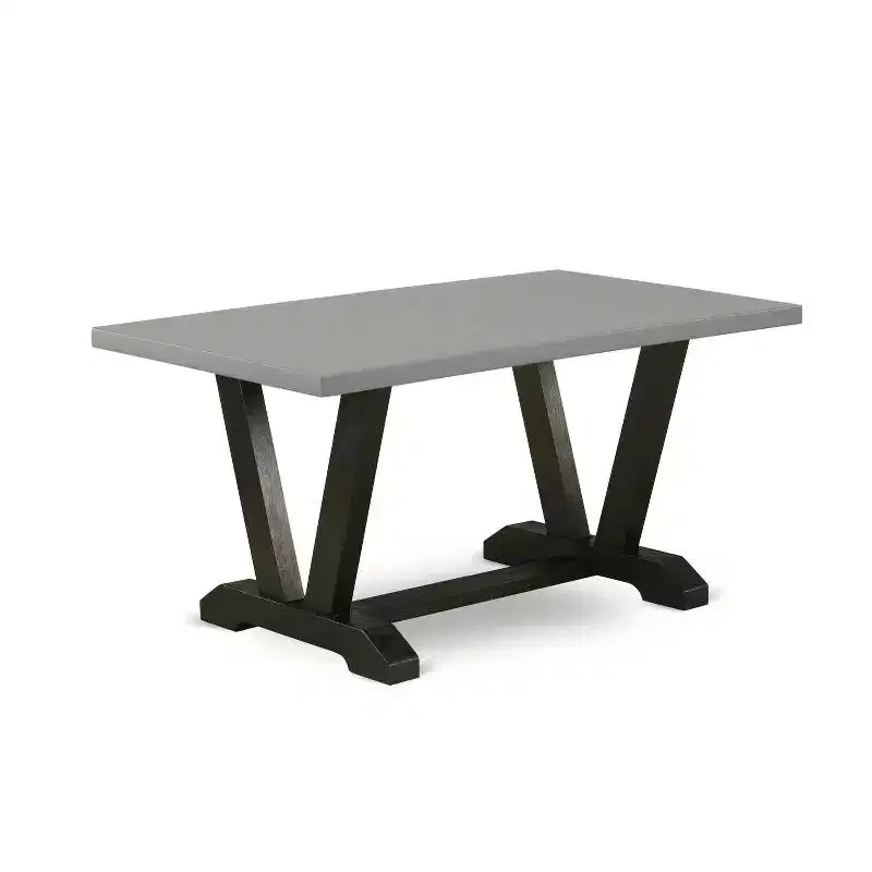 HomeStock 6-Pc Rectangle Natural Oak Finish Solid Wood Top Dining Table with 1-Bench, 4 Upholstered-Chairs