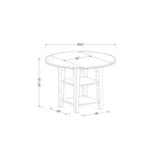 HomeStock 5-Pc Linen White Finish Solid Wood Top-Round Dining Room Set with Dropleaf-Seats 4