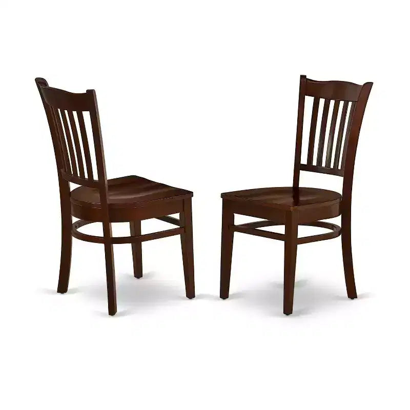 3 Piece Dinette Set - Round Table & 2 Chairs for Small Kitchens - 36 Inch Mahogany Finish