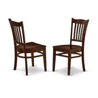 3 Piece Dinette Set - Round Table & 2 Chairs for Small Kitchens - 36 Inch Mahogany Finish