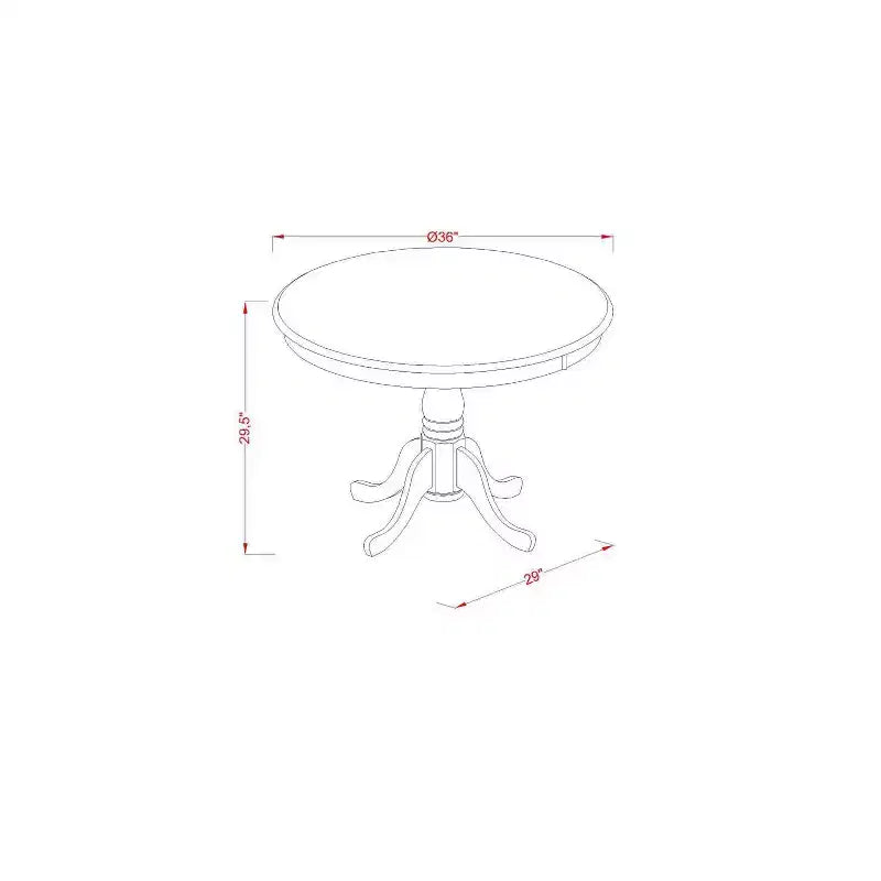 3 Piece Dinette Set - Round Table & 2 Chairs for Small Kitchens - 36 Inch Mahogany Finish