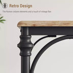 Dining Table Set for 4, Metal and Wood Indoor Modern Rectangular Dining Table Furniture Set, for Kitchen, Dining Room, Dinette, Breakfast Nook
