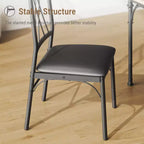 Dining Table Set for 4, Metal and Wood Indoor Modern Rectangular Dining Table Furniture Set, for Kitchen, Dining Room, Dinette, Breakfast Nook