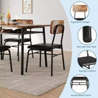 Ensemble de table à manger 3 pièces pour 2 personnes, en bois, pour cuisine, avec petite table de cuisine, chaises rembourrées et structure en métal, pour petits espaces et appartements