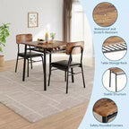 Ensemble de table à manger 3 pièces pour 2 personnes, en bois, pour cuisine, avec petite table de cuisine, chaises rembourrées et structure en métal, pour petits espaces et appartements