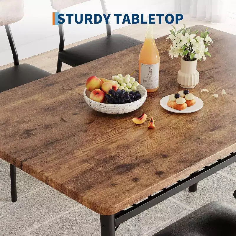 Ensemble de table à manger 3 pièces pour 2 personnes, en bois, pour cuisine, avec petite table de cuisine, chaises rembourrées et structure en métal, pour petits espaces et appartements