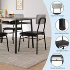Ensemble de table à manger 3 pièces pour 2 personnes, en bois, pour cuisine, avec petite table de cuisine, chaises rembourrées et structure en métal, pour petits espaces et appartements