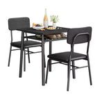 Ensemble de table à manger 3 pièces pour 2 personnes, en bois, pour cuisine, avec petite table de cuisine, chaises rembourrées et structure en métal, pour petits espaces et appartements
