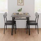 Ensemble de table à manger 3 pièces pour 2 personnes, en bois, pour cuisine, avec petite table de cuisine, chaises rembourrées et structure en métal, pour petits espaces et appartements