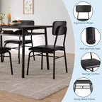 Ensemble de table à manger 3 pièces pour 2 personnes, en bois, pour cuisine, avec petite table de cuisine, chaises rembourrées et structure en métal, pour petits espaces et appartements