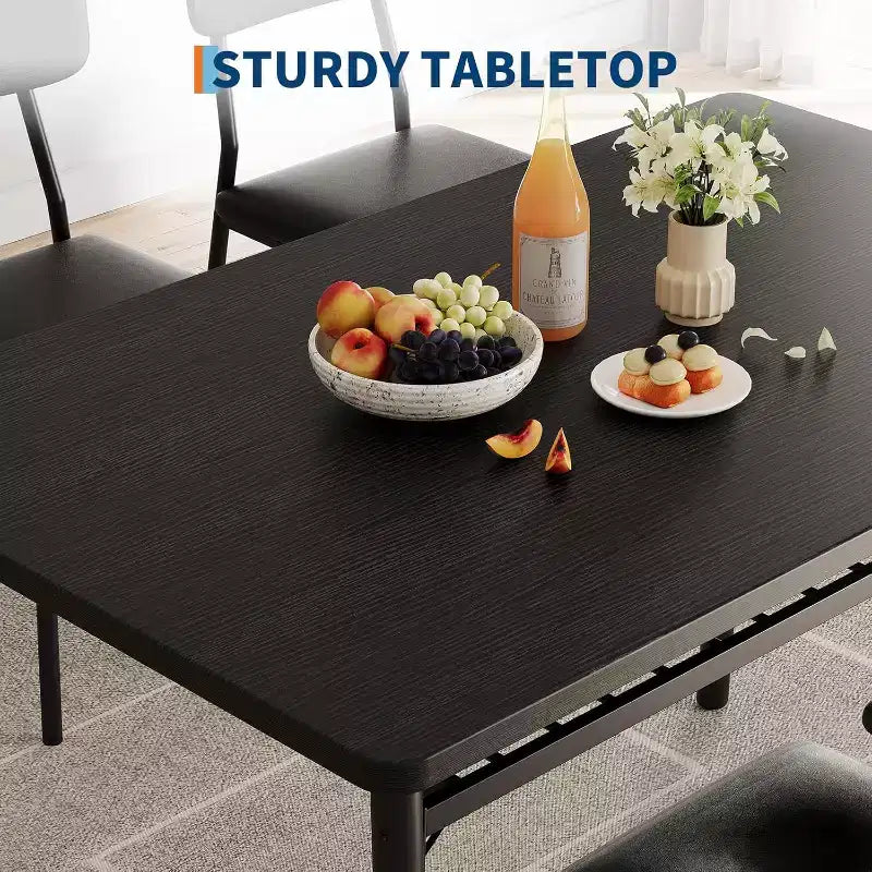 Ensemble de table à manger 3 pièces pour 2 personnes, en bois, pour cuisine, avec petite table de cuisine, chaises rembourrées et structure en métal, pour petits espaces et appartements