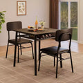 3-Piece Dining Table Set for 2, Wood Kitchen, Small Kitchen Table, Upholstered Chairs and Metal Frame, for Small Space, Apartment