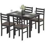 Dining Table Set for 4, 5 Piece Modern Kitchen Table and Chairs, Solid Wood Dining Room Set for Small Spaces, Breakfast Nook