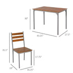 Dining Table Set for 4, 5 Piece Modern Kitchen Table and Chairs, Solid Wood Dining Room Set for Small Spaces, Breakfast Nook