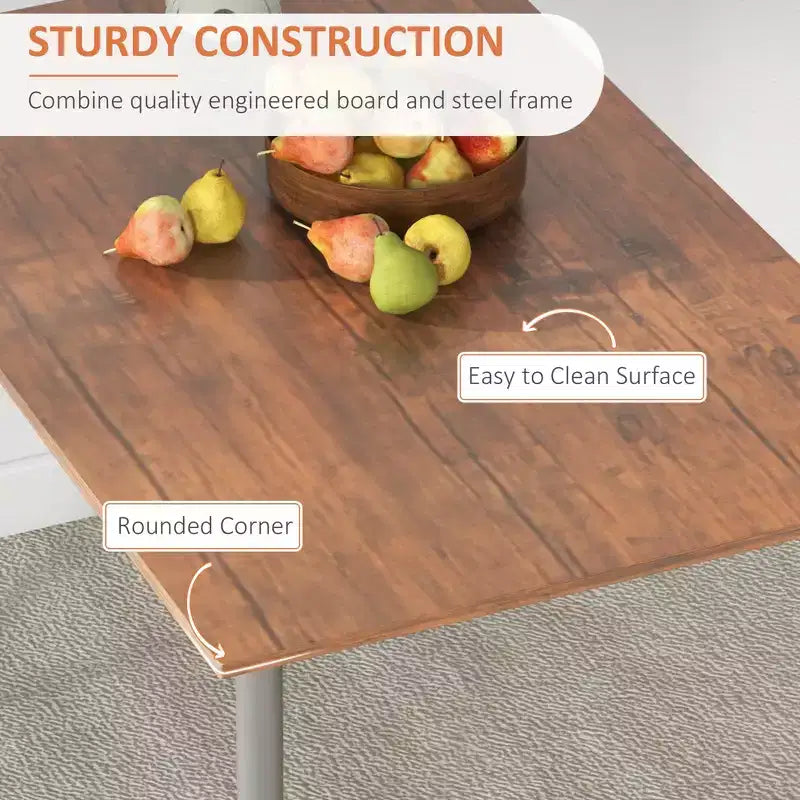 Dining Table Set for 4, 5 Piece Modern Kitchen Table and Chairs, Solid Wood Dining Room Set for Small Spaces, Breakfast Nook