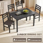 Dining Table Set for 4, 5 Piece Modern Kitchen Table and Chairs, Solid Wood Dining Room Set for Small Spaces, Breakfast Nook