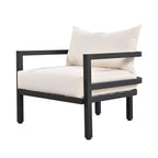 Whisen loungeset voor buiten met salontafel, eenvoudig te reinigen, snel te monteren en roestbestendig staal – beige