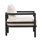 Whisen loungeset voor buiten met salontafel, eenvoudig te reinigen, snel te monteren en roestbestendig staal – beige