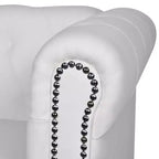 vidaXL Chesterfield Sofa Set 2-Seater and 3-Seater White Faux Leather