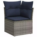 vidaXL Patio Sofa Set with Cushions Table and Couches 8 Piece Poly Rattan