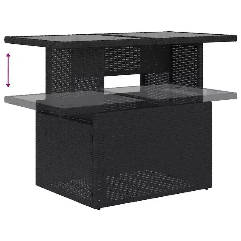 vidaXL Patio Sofa Set with Cushions Table and Couches 8 Piece Poly Rattan