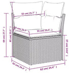 vidaXL 8 Piece Patio Sofa Set with Cushions Brown Poly Rattan - Brown and Cream