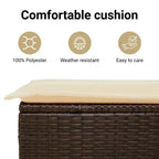 vidaXL 8 Piece Patio Sofa Set with Cushions Brown Poly Rattan - Brown and Cream