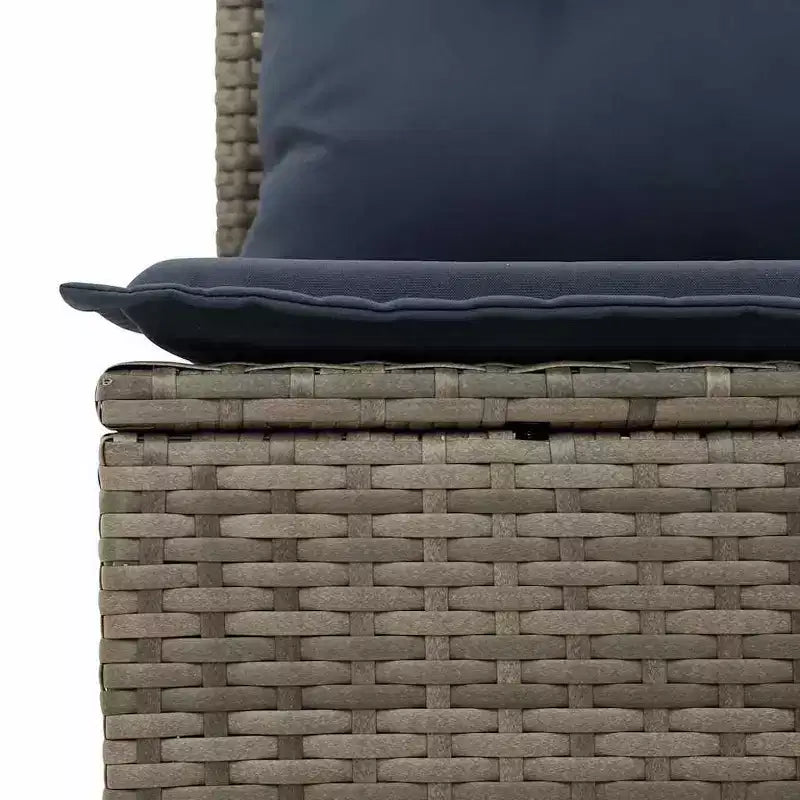 vidaXL 8 Piece Patio Sofa Set with Cushions Brown Poly Rattan - Brown and Cream