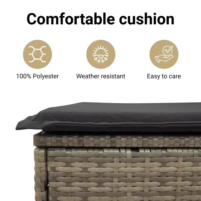 vidaXL 6-delige patiosofa-set met kussens, polyrotan - zwart en crème