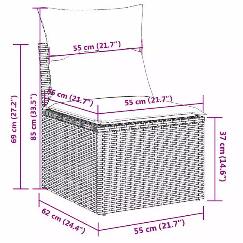 vidaXL 6-delige patiosofa-set met kussens, polyrotan - zwart en crème