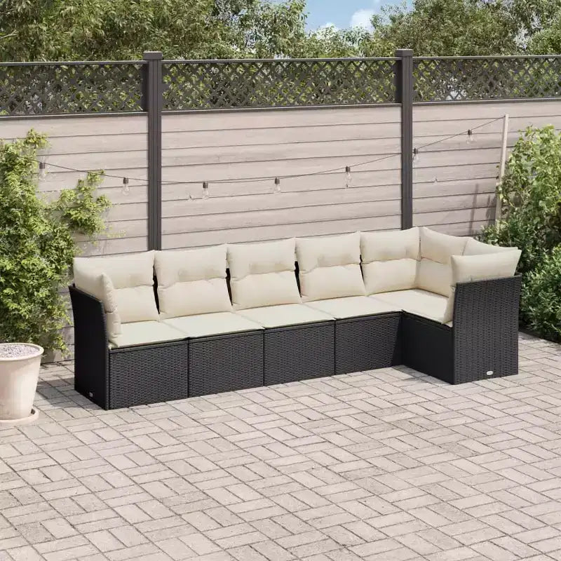 vidaXL Garden Sofa Set Beige Poly Rattan Large UV-resistant materials