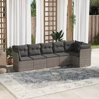 vidaXL Garden Sofa Set Beige Poly Rattan Large UV-resistant materials