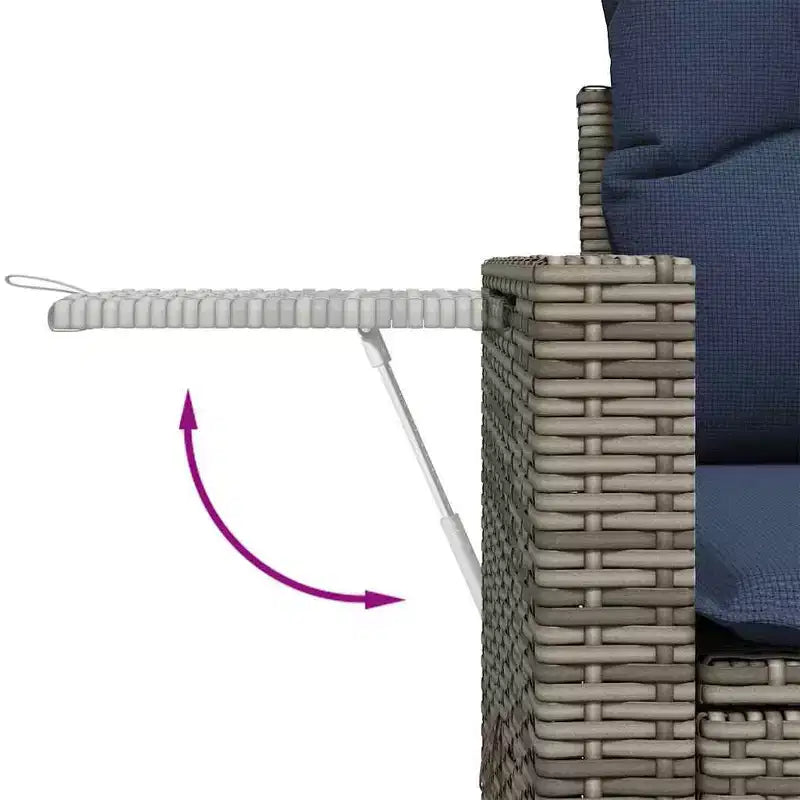 vidaXL Patio Sofa Set Black PE rattan, powder-coated steel Standard
