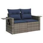 vidaXL Patio Sofa Set Black PE rattan, powder-coated steel Standard