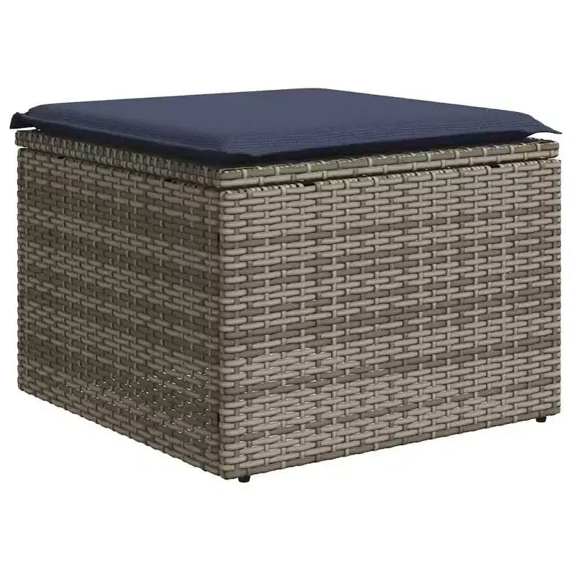 vidaXL Patio Sofa Set Black PE Rattan, Powder-Coated Steel Large Modular