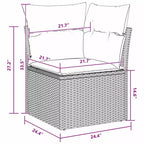 vidaXL Garden Sofa Set with Cushion 8 pcs Poly Rattan