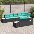 vidaXL Garden Sofa Set with Cushion 8 pcs Poly Rattan