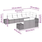 vidaXL Garden Sofa Set with Cushion 8 pcs Poly Rattan