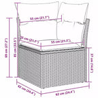 vidaXL Garden Sofa Set with Cushion 8 pcs Poly Rattan