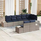 vidaXL Garden Sofa Set with Cushion 8 pcs Poly Rattan