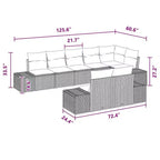 vidaXL Garden Sofa Set with Cushion 8 pcs Poly Rattan