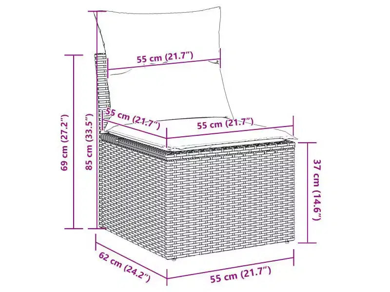 vidaXL tuinbankset, 7-delig, bruin poly-rattan