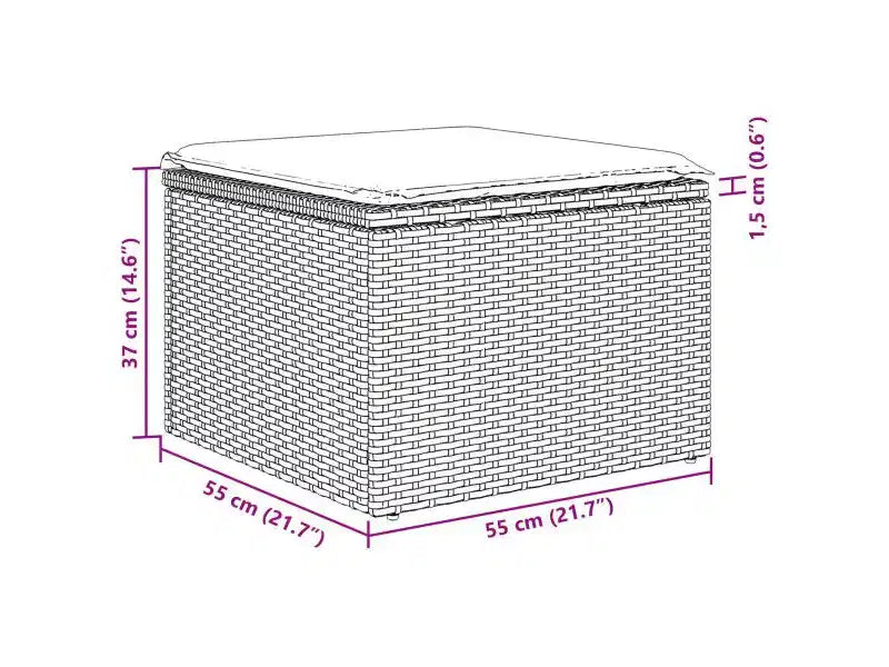 vidaXL tuinbankset, 7-delig, bruin poly-rattan