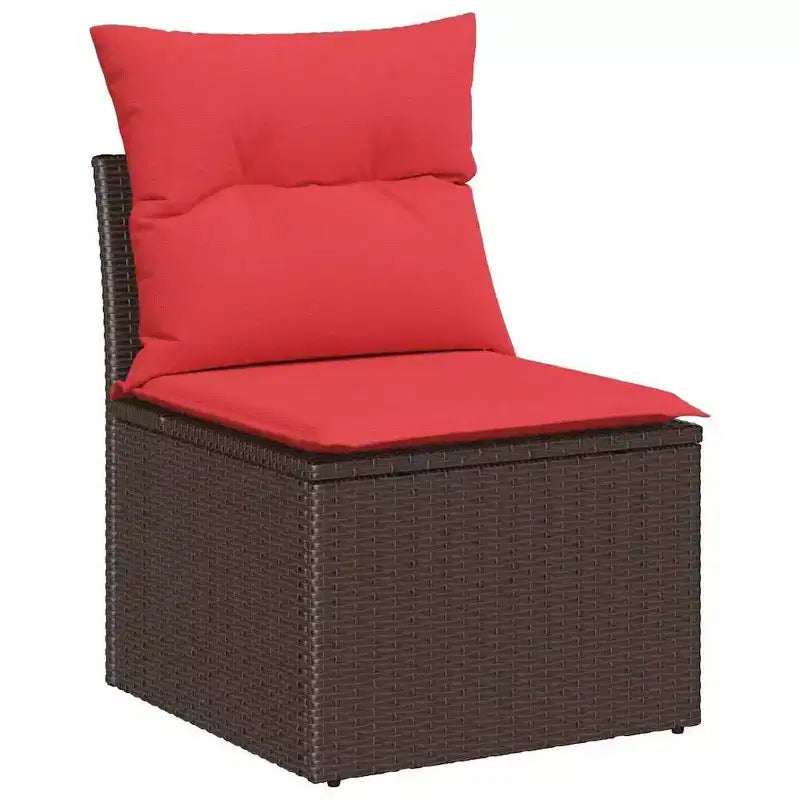 vidaXL tuinbankset, 7-delig, bruin poly-rattan