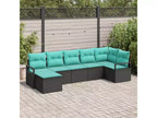 vidaXL tuinbankset, 7-delig, bruin poly-rattan