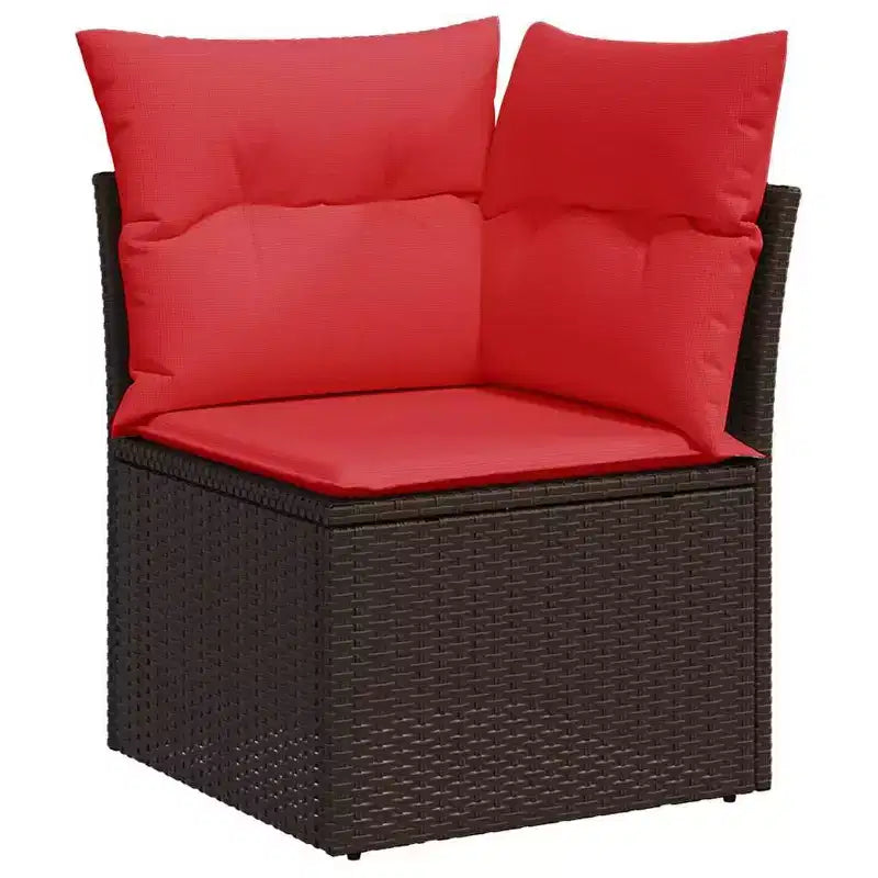 vidaXL tuinbankset, 7-delig, bruin poly-rattan