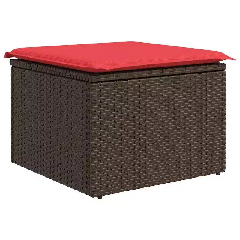 vidaXL tuinbankset, 7-delig, bruin poly-rattan