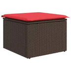 vidaXL tuinbankset, 7-delig, bruin poly-rattan