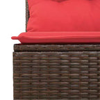vidaXL tuinbankset, 7-delig, bruin poly-rattan